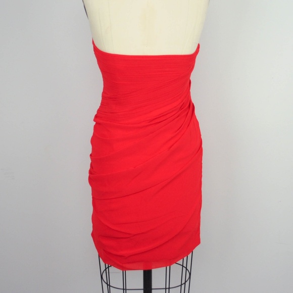 NEW Minuet Tiered Ruched Strapless Chiffon Dress - Picture 4 of 6